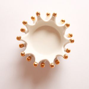 Ceramic Crown Shape Jewelry Ring Holder Dish Plates for Desktop Ornaments Decoration Crafts