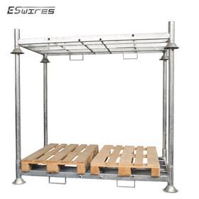 Heavy duty demountable steel metal post pallet stack rack for warehouse storage systems