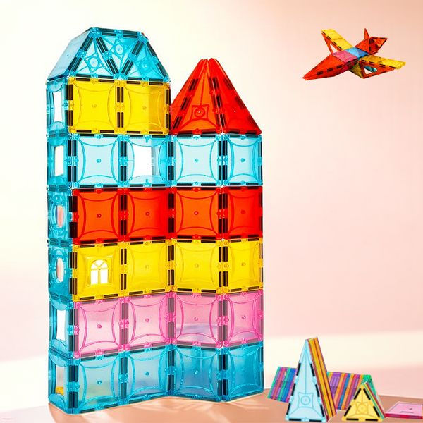 Poddypony customize High Quality 120pcs Magnetic Tiles Set Educational 3D Magnet Building Blocks Construction Toys for children