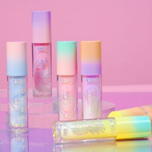 Rainbow Cute Lip Gloss Children Non-toxic Fruit Flavored Lip Gloss Vegan Kids Lip Care