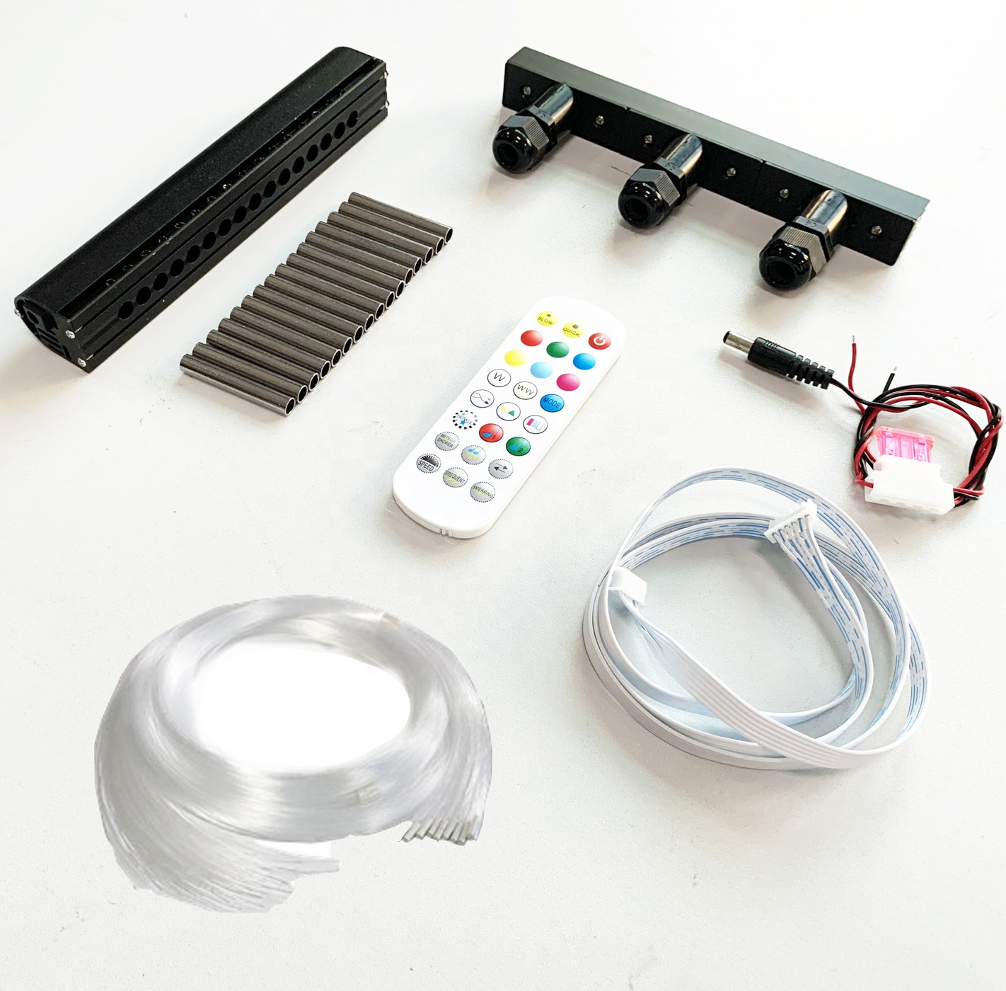 Shenzhen Hengju Technology Co., Ltd. 2-in-1 12V small starry sky shooting star light fiber optic led projector for car starlight headliner ceiling roof decoration