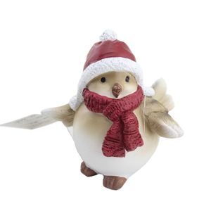 MakeWell Factory Wholesale Christmas Animals Ornaments with High Quality Pet in Bulk Cargo for Exporter Red scarf Bird