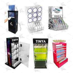 Customized juice head nicotin zyn pouches counter top display rack acrylic display stand for tobacco and Smoke shop
