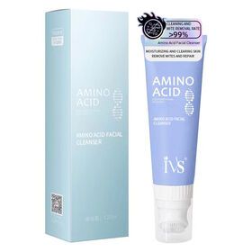 IVS whitening mens face wash Foaming face cleanser Deep cleaning mild without irritation AMINO ACID Facial Cleanser with brush