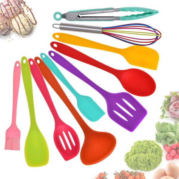 GreenEarth 6PCS Non-stick silicone Cooking Utensils Spatula Set Heat Resistant Kitchen Gadgets Tools Set for Cookware