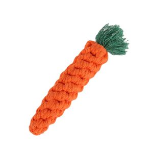 Factory Supply Carrot Cotton Rope Knot Toys for Dogs and Cate Chewing Playing Interactive Pet Accompany Teeth Cleaning Toy