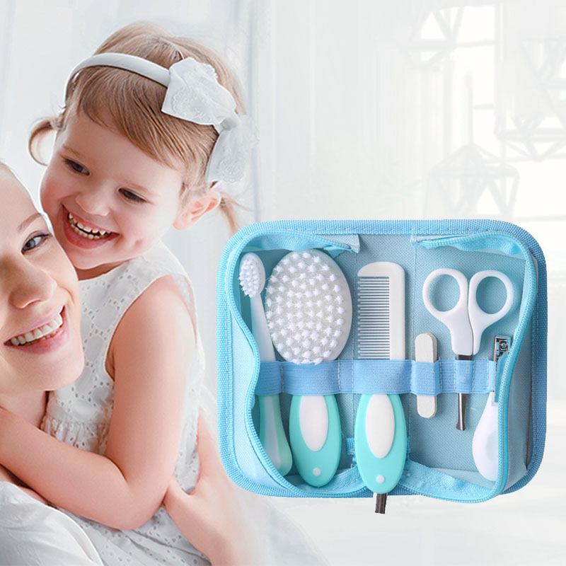 6-piece Newborn Daily Use Healthcare Skin Care Household Tool Baby Manicure Set BPA Free Non-Toxic Nail Clipper Grooming Kit