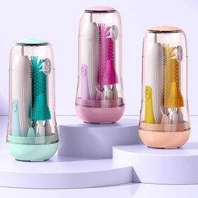 Electric Bottle Brush Baby Milk Bottle Cleaning Brush Newborn Pacifier Straw Brush Rack Set for Baby Bottle