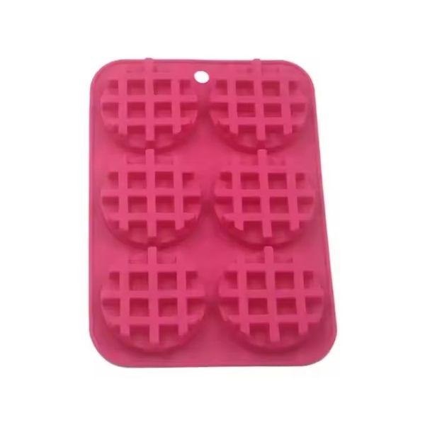 Wholesale 6 Cavity Diy Silicone Mold Baking Tray Non Stick Waffle Baking Pan Cake Mold Silicone Waffle Baking Mold