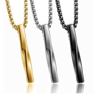 Fashion Screw Long Chain Necklace Men's Jewelry Gold Plated Spiral Pendant Necklaces for Men Hip Hop Party Anniversary Gift
