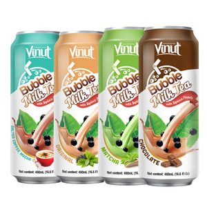 490ml Vinut Bubble Milk Tea With Flavor Caned Drink No Sugar Low Fat Free Sample Manufacture Beverage Viet Nam Private Label OEM
