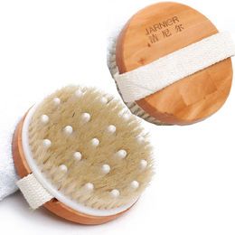 Wholesale CE TESTED high quality dry skin Wooden bath body brush with Massage Nodes