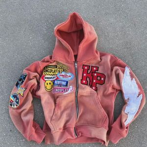 Custom Black Blank Boxy Double Zipper Crop Pullovers Manufacturer Men Acid Wash Heavyweight Oversized Cropped Zip Up Hoodie