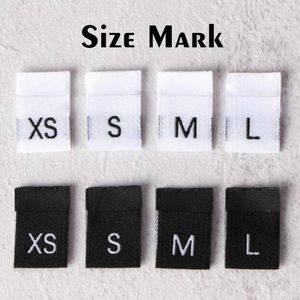 500pcs Size Woven Labels White Black Polyester Number Label Baby Woven Tags For Cloth Accessory