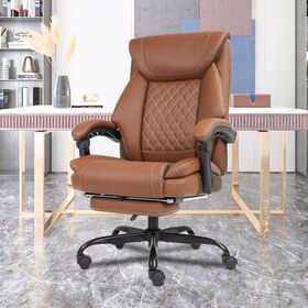 Ergonomic Office Chair Boss Leather mid back boss office chair brown leather reclining office chairs with arm rest