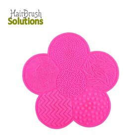 Customized Color Flower Shape Portable Cosmetics Scrubber Board Silicon Makeup Cleaning Brush Cleaner Mat Make Up Washing Pad