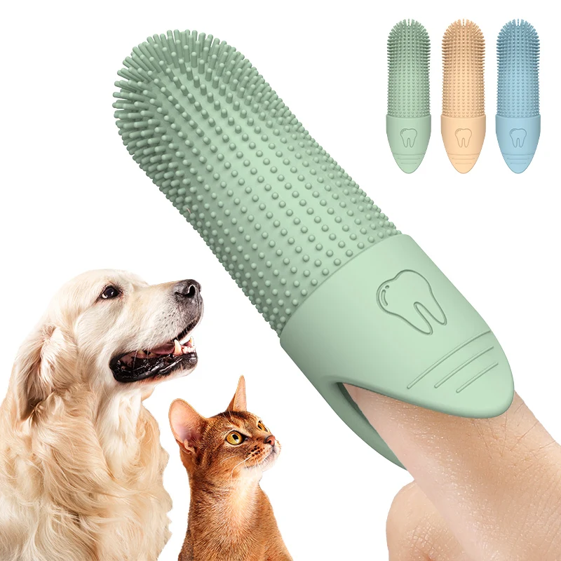 Dog Soft Silicone Pet Finger Toothbrush 360 Dog Tooth Brushing Kit Cat Toothbrush Dog Teeth Cleaning Care Supplies