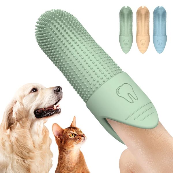 Dog Soft Silicone Pet Finger Toothbrush 360 Dog Tooth Brushing Kit Cat Toothbrush Dog Teeth Cleaning Care Supplies