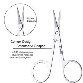 LMLTOP Stainless Steel Curved Point Tip Eyebrow Cutting Makeup Scissor Nail Art Tools Manicure Beauty Eyebrow Scissors A0401