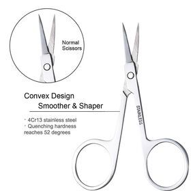LMLTOP Stainless Steel Curved Point Tip Eyebrow Cutting Makeup Scissor Nail Art Tools Manicure Beauty Eyebrow Scissors A0401