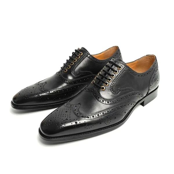 Wholesale Scottish Pipers Ghillies Brown Leather Uppers Kilt Brogue Shoes Rubber Sole Long Laces Tassel Ghillie Brogues Classic