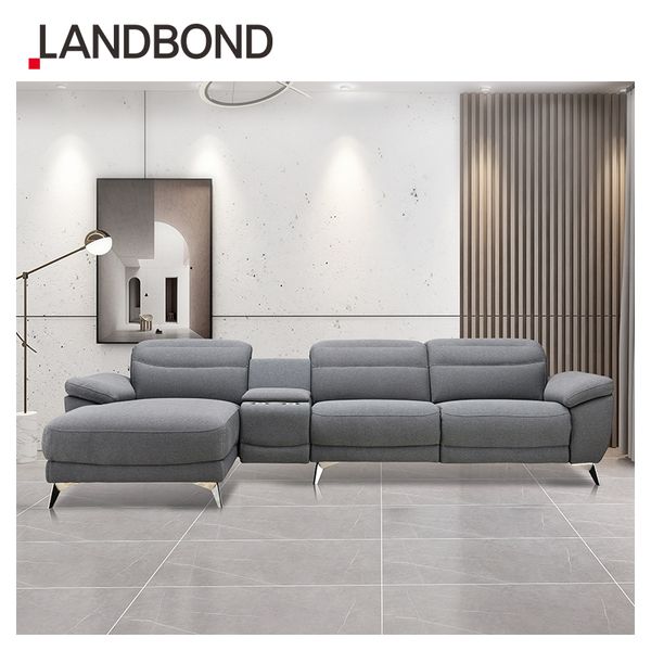 Furniture Sofa Set Luxury Turkish Recliners L Shape Chaise Adjustable Headrest Couch Living Room Sofas With 2 Cup Holders