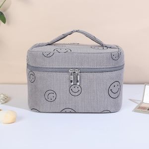 Cute Cosmetic Bag Corduroy Toiletry Bag Travel Make Up Organizer Bag for Women
