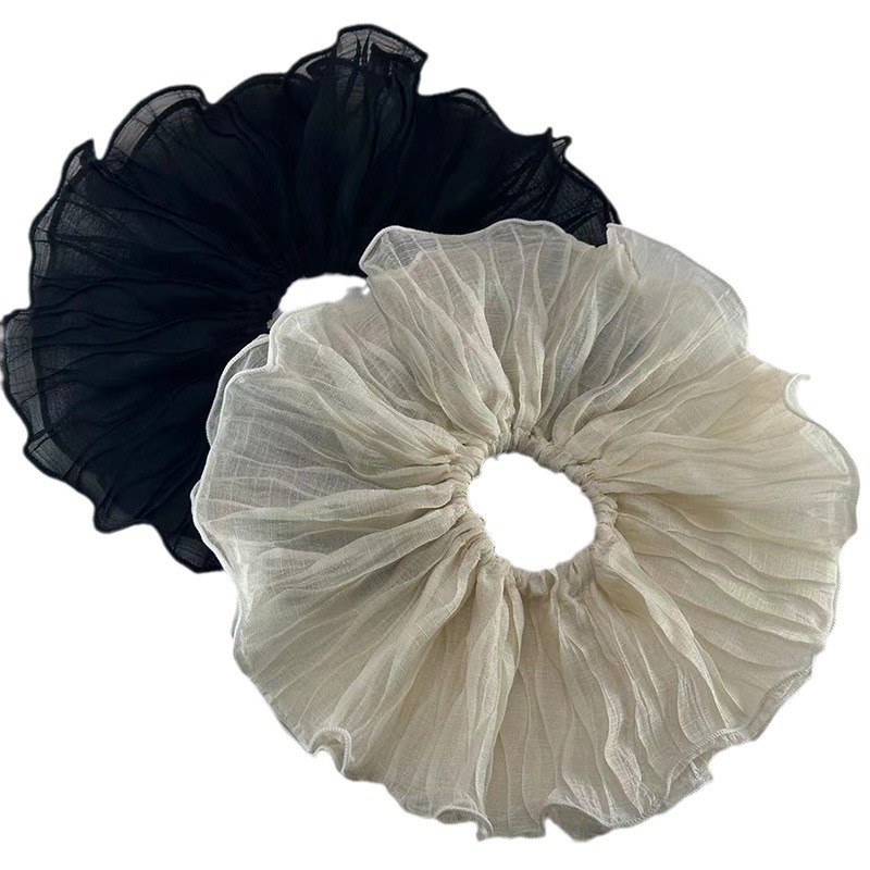 SHURAN ins xxl chiffon custom scrunchies for women Korean oversized hair tie wholesale silk satin elastic hair bands