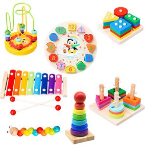 Hot sale Wooden Baby Intellectual Development Toys Early Learning Educational Montessori Toys for 1 to 3-year-old Boys Girls