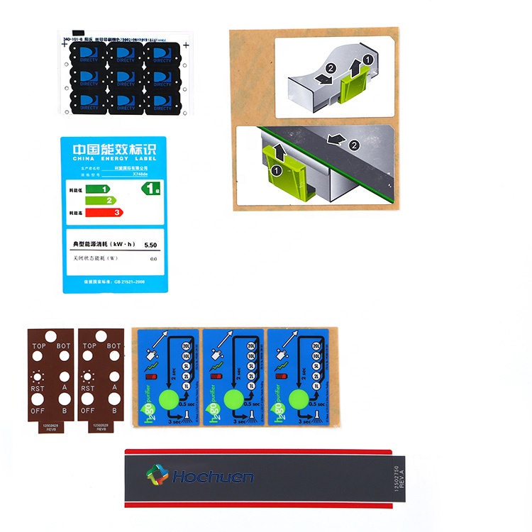 Custom Printing PMMA PET PC Label Stickers Membrane Keypad Front Control Panel Keypad Graphic Polyester Overlay