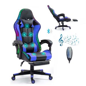 Cheap Pc Massage Game Chairs LED Silla Gamer Racing Style High back Linkage Armrest Computer Gamer Gaming Chair With Footrest