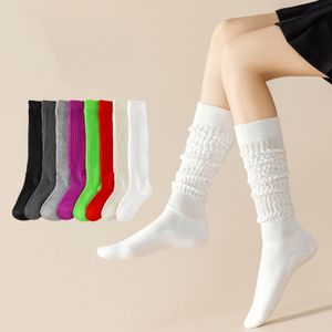 High Quality Custom Logo Breathable Colorful Solid Color Terry Sole Women Slouch Socks