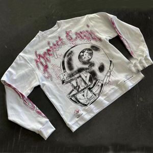 Men's Clothing Custom Direct Print 250 Gsm t Shirt Full Double Layer Long Sleeve Cuffs Stone Fade Acid Wash Loose Men's T-Shirt