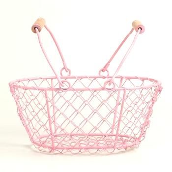 Handmade PINK CHRISTMAS WIRE BASKET for Kitchen Storage Eco-Friendly Iron and PC Material Hanging Design Boxed
