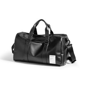 In Stock Wholesale Large PU Leather Duffel Bag Waterproof Foldable Travel Bag Sport Travel Yoga Outdoor With Single Shoes Pocket