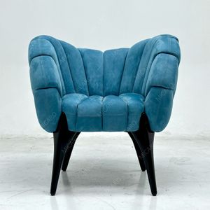 Luxury modern living room furniture walnut wood fabric or leather designer arm chair