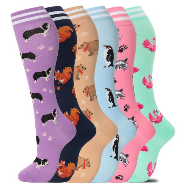 Custom High Quality Design 6 pairs Compression Running Socks 3040mmhg for Woman