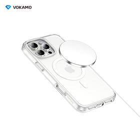 VOKAMO For iPhone 16 Pro Max Clear Phone Case Maget Ring Glow in the Dark Transparent Smart Phone Cover For iPhone 16 Pro/16 Plus/16