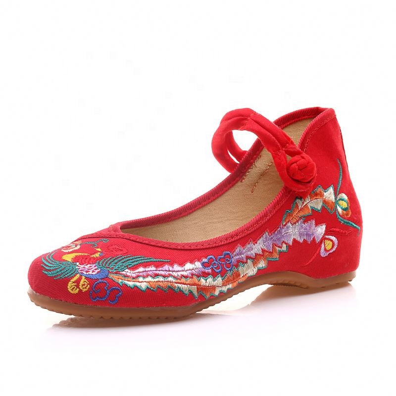 Square dance beef tendon bottom embroidered cloth shoes ethnic style in women's dancing shoes