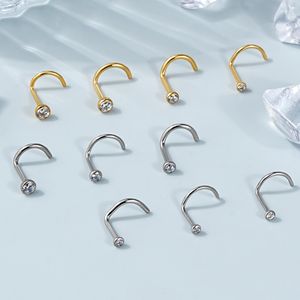 G23 Titanium Nose Studs 18G 20G Screw Nose Ring Press Fit 2mm 2.5mm 3mm Piercing Jewelry for Sensitive Skin