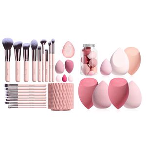 BS-MALL Makeup Tools Set Soft Synthetic Fiber Cosmetic Brushes 7PCS Non Latex Foundation Makeup Sponge Set Makeup Gift Set