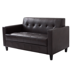 Nisco Living Room Furniture faux leather tufted kid sofa loveseat in black