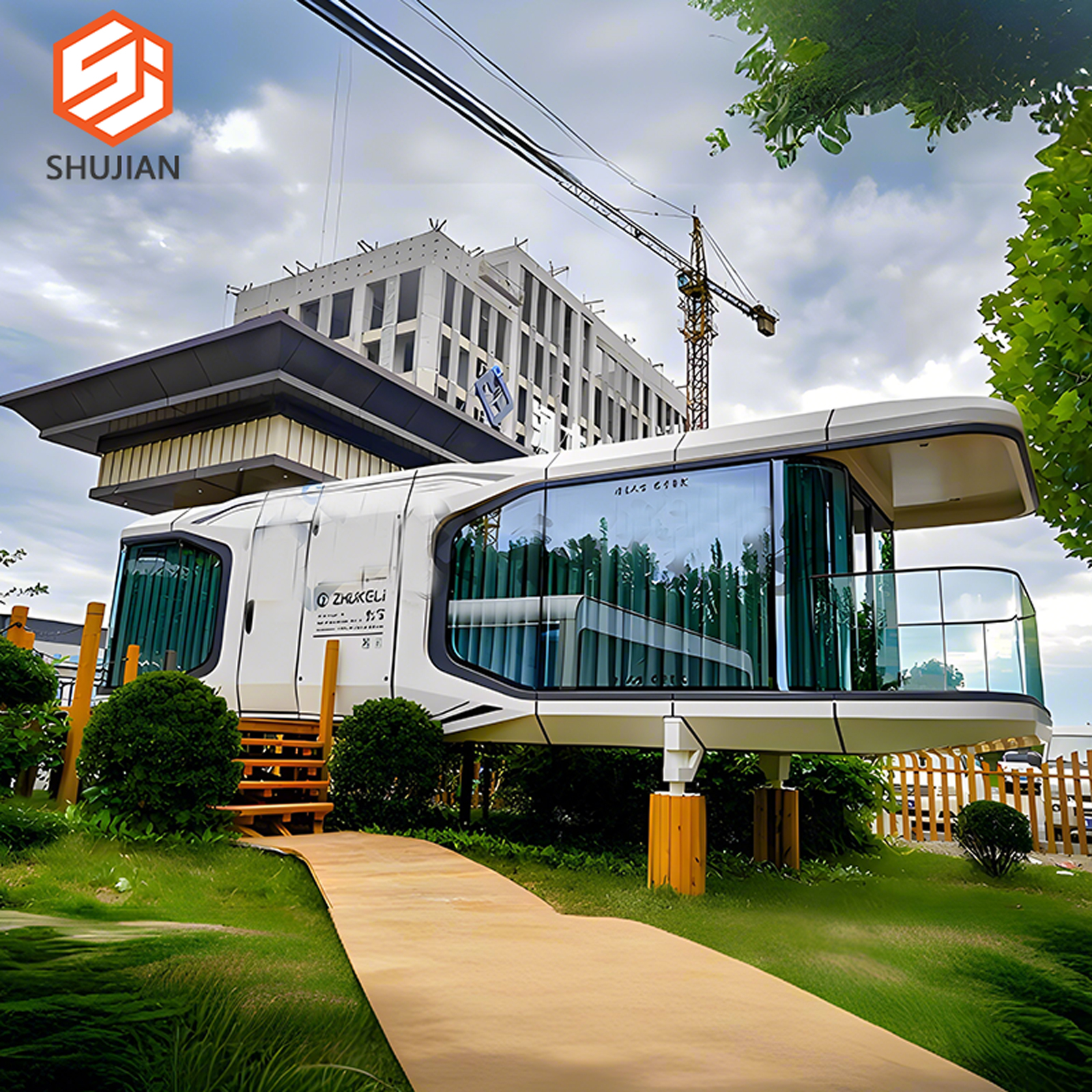 11.5m mobile modular prefab house/ modular prefab house capsule/ Foldable modular container house with flat pack