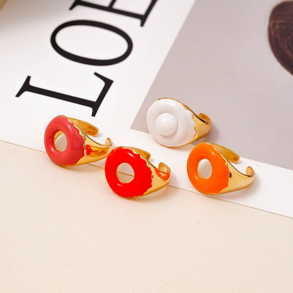 Wholesale rings hollow fashion women adjustable oil drop ring finger ring