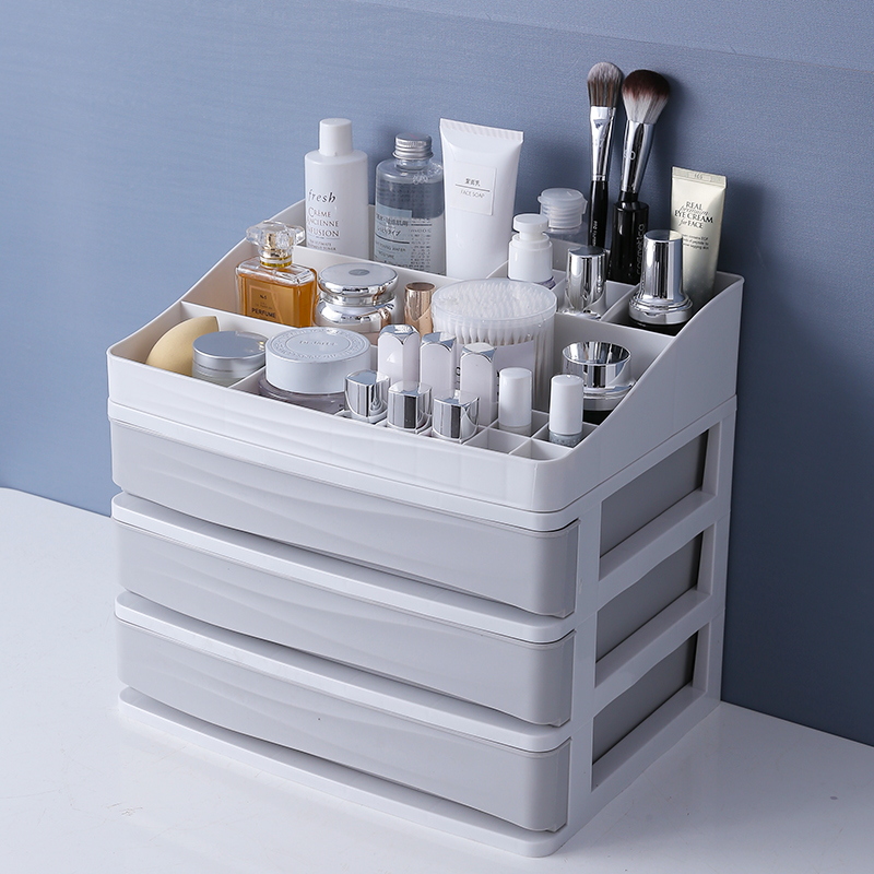 Jieyang Yinsum Plastic Products Factory Large Capacity Cosmetic Storage Box Drawer Makeup Organizer Dressing Table Skin Care Rack Plastic Desktop Cosmetic Storage Box