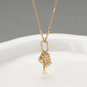 Wholesale fashion jewelry custom gold-plated stone Stars acrylic Pearl crystal Diamond pendant necklaces for women