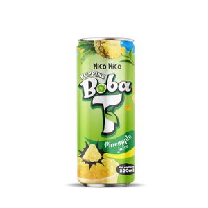 Pineapple Boba Tea Drink with Fruit Boba Pearl 320ml Can Wholesale Tea Drinks HALAL Beverage Supplier from Vietnam
