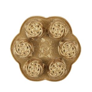 European baking pan die cast aluminum bakeware Rosebud baking pan non stick coating golden baking pan