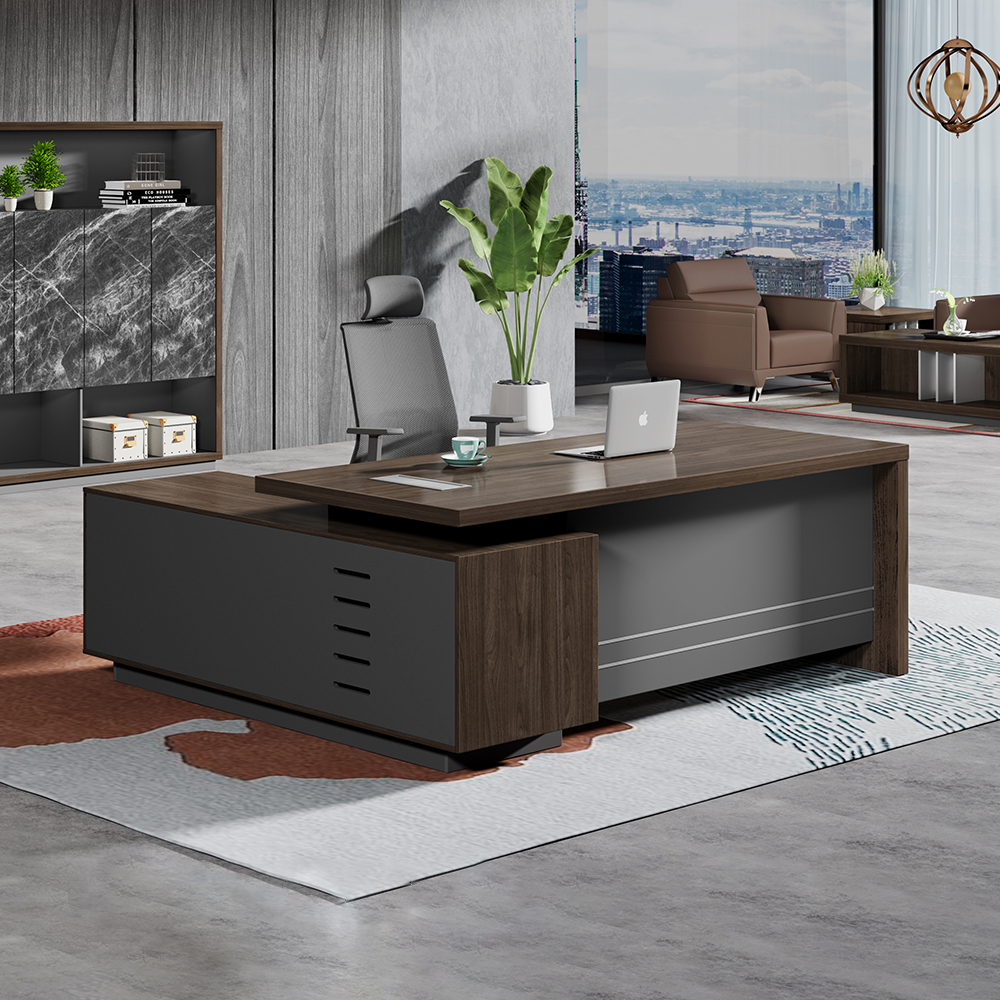 GENOVA Ceo New Modern Office Furniture Latest Office Desk Luxury Office Table Executive Desk Manager L Shaped Table Wooden MFC