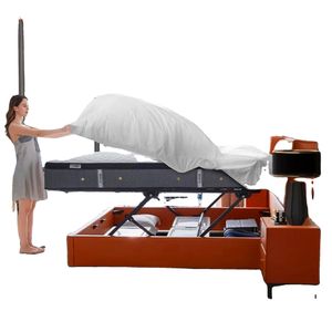 Bedroom furniture modern wood single bed frame storage